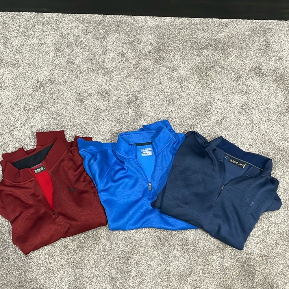 Men's Half-Zip Performance Shirt - Blue, Navy, Burgundy